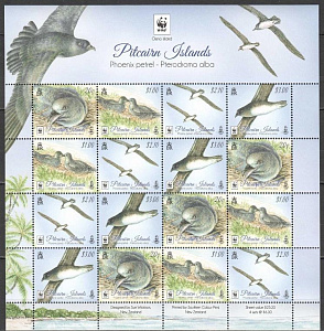 Питкерн, 2016, Птицы,  WWF, лист 4 x 4